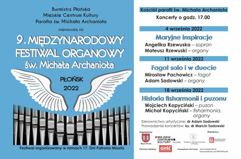 Plakat festiwal organowy 2022