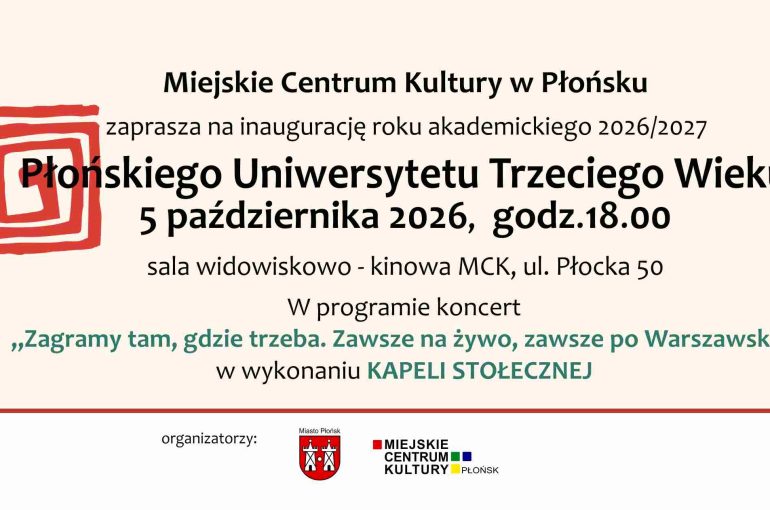 Zaproszenie na Inaugurację PUTW 2026-2027 str. 1